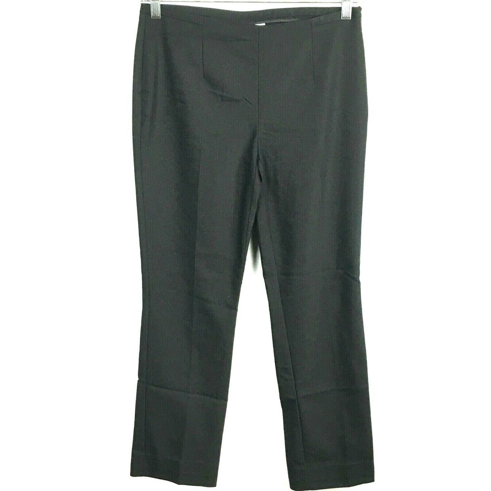 Chico's Pants Womens Sz 0 Small 4 Black Cotton Stretch Straight Leg Dress